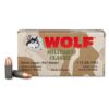 Wolf Military Classic 9mm Luger 115 Grain Steel 500 Rounds