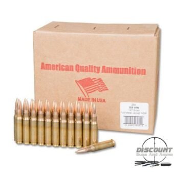 American Quality .308 Winchester Ammunition 500 Rounds FMJ 147 Grains N308147VP250