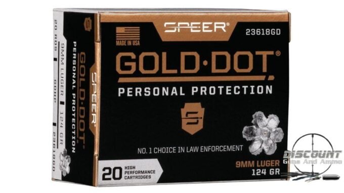 SPEER GOLD-DOT 9MM LUGER 124 Grain 500 Rds