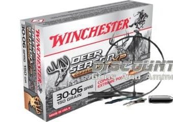 Winchester Deer Season XP Copper Impact .30-06 Springfield 150 Grain Copper Extreme Point Centerfire Rifle Ammunition X3006CLF 500 Rounds