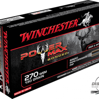 Winchester Power Max Bonded Ammunition 270 Winchester Short Magnum (WSM) 130 Grain