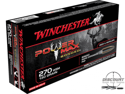 Winchester Power Max Bonded Ammunition 270 Winchester Short Magnum (WSM) 130 Grain