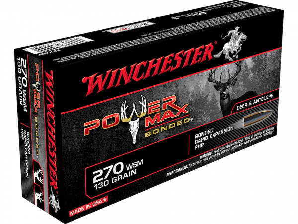 Winchester Power Max Bonded Ammunition 270 Winchester Short Magnum (WSM) 130 Grain