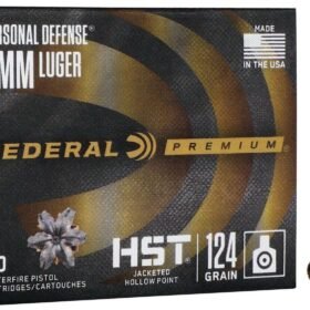 9MM 124GR Federal Premium Tactical HST JHP P9HST1 200 Rounds