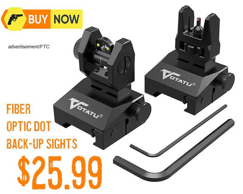 votatu-v2-fiber-optic-iron-sights,-flip-up-front-&-rear-$25.99-free-shipping
