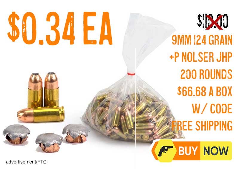 us-cartridge-9mm-124-grain-+p-nosler-jhp-ammo-200-rounds-$0.34ea-free-s&h