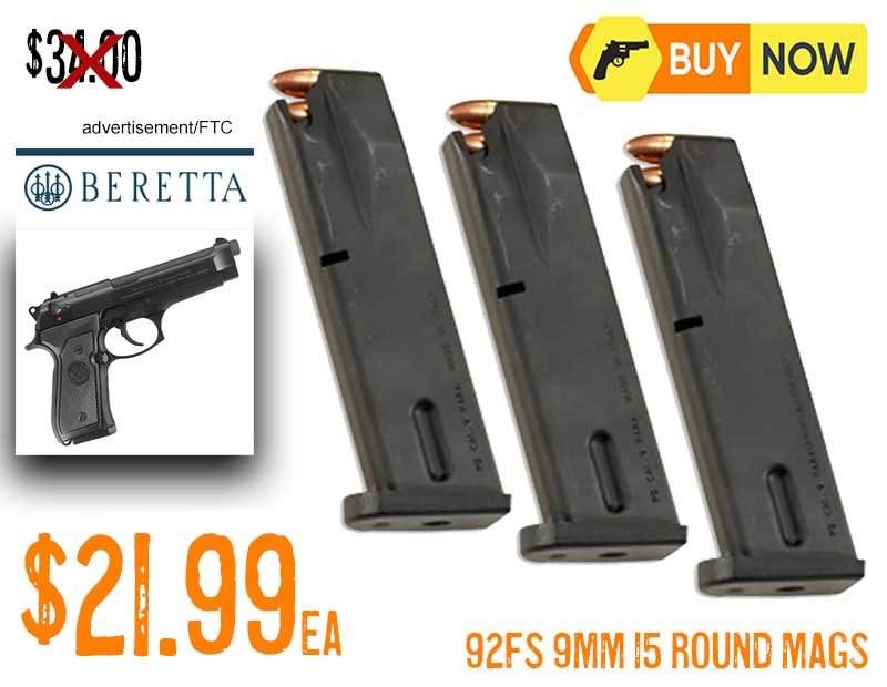 beretta-92fs-magazines-9mm-15rds-$21.99-each-35%-off!