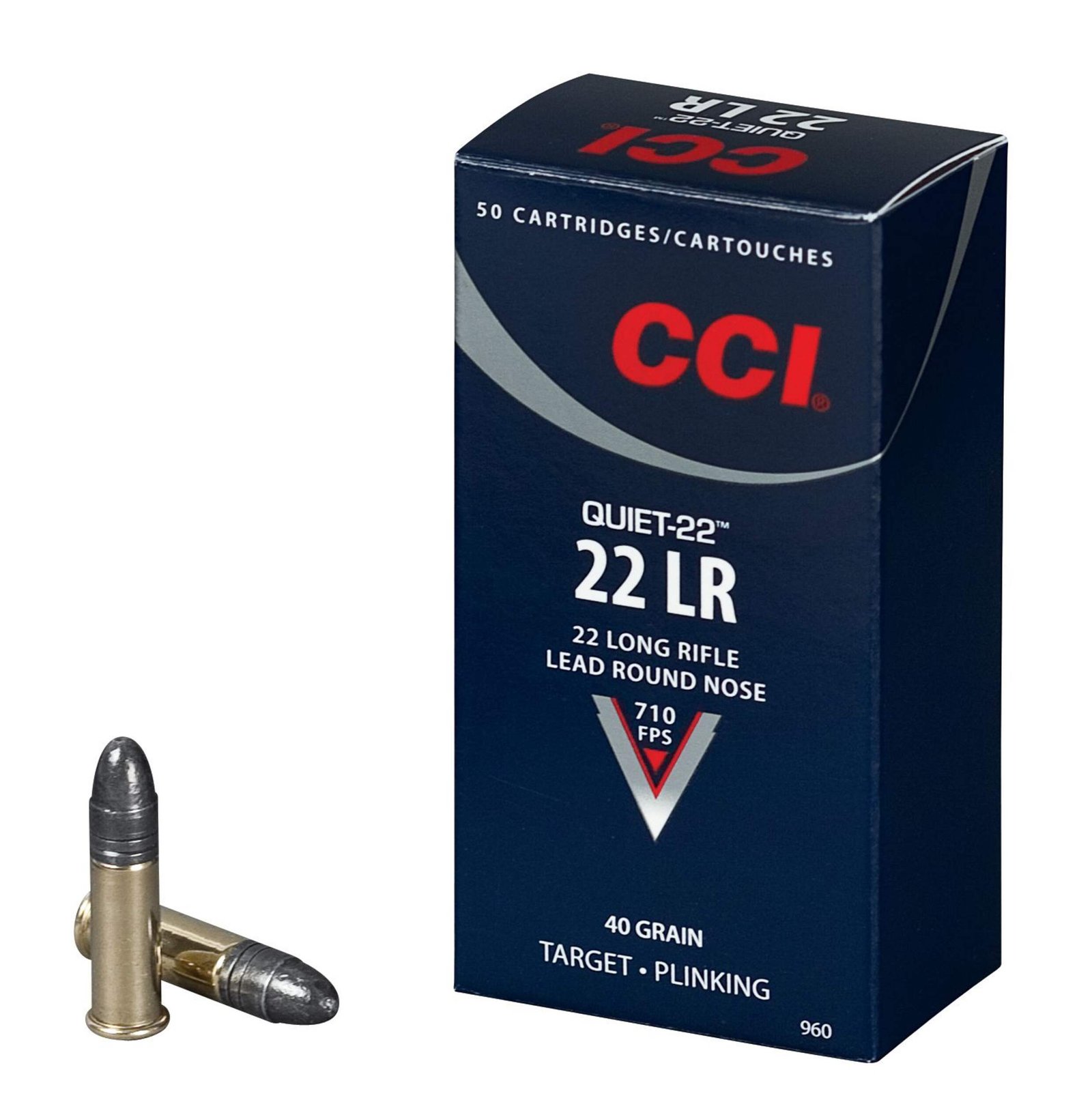 CCI Quiet-22 22LR 40 Grain 500 Rounds 22 Long Rifle Lead Round Nose 710fps 1 Buy CCI Quiet-22 22LR 40 Grain 500 Rounds 22 Long Rifle Ammo Lead Round Nose 710fps - cci-quiet-22-long-rifle-40-grain-long-round-nose