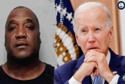 Willie Frank Peterson on the left, Joe Biden on the right.