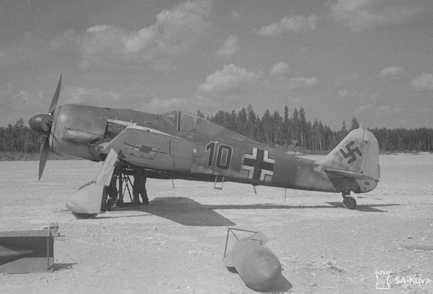Focke Wulf Fw 190 F-8 fighter bomber loaded for a combat mission on Eastern Front
