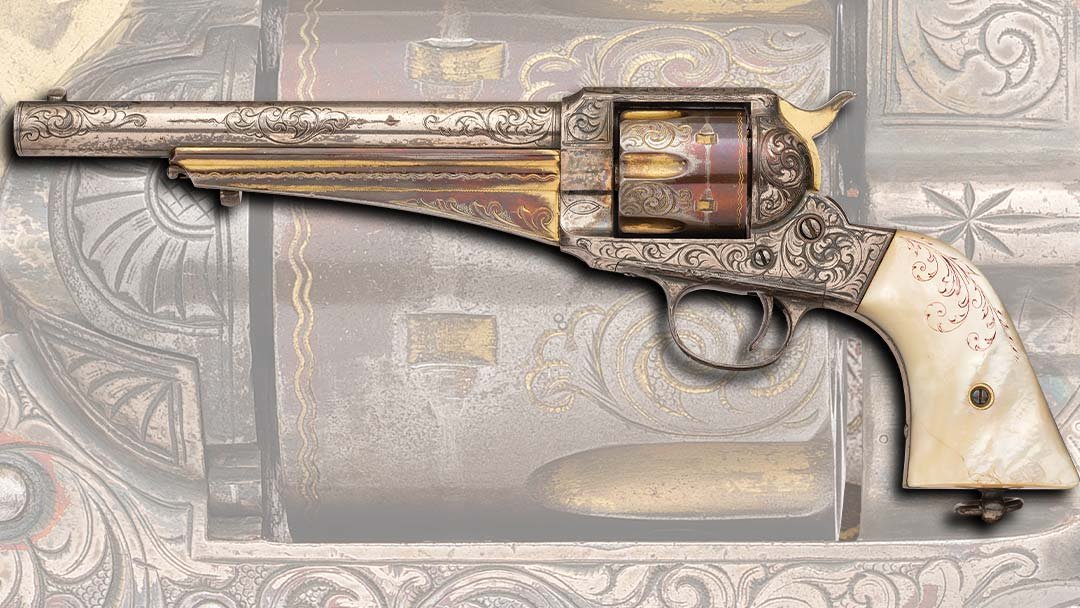 Master-Engraved-Gold-Inlaid-Remington-Model-1875-Revolver