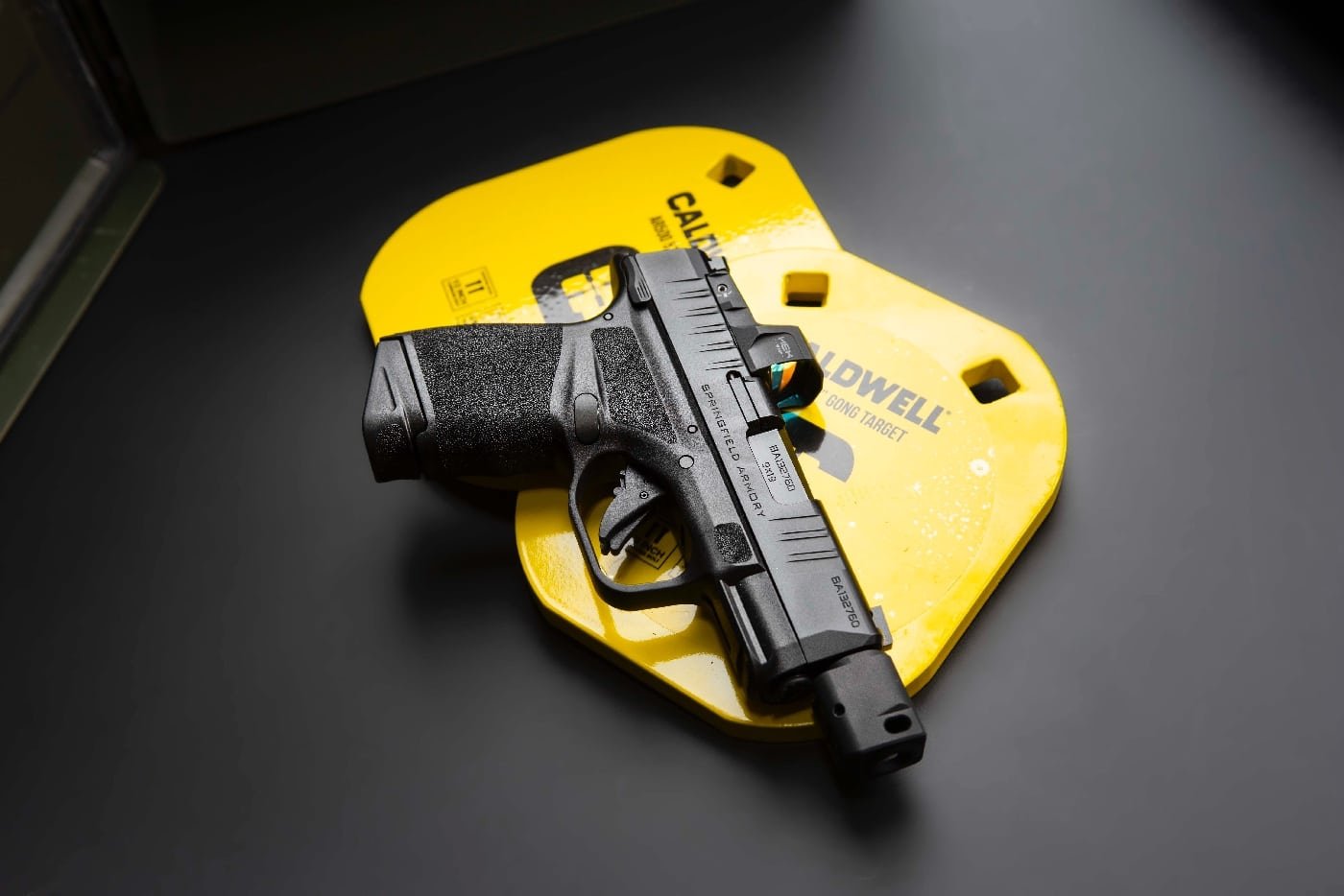 Springfield Armory Hellcat RDP with steel targets for training
