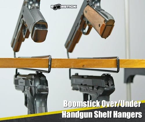 hand gun storage solution under shelf handgun hanger coated wire