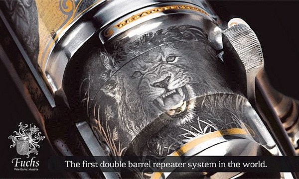 fuchs Szecsei double barrel safari rifle fine engraving