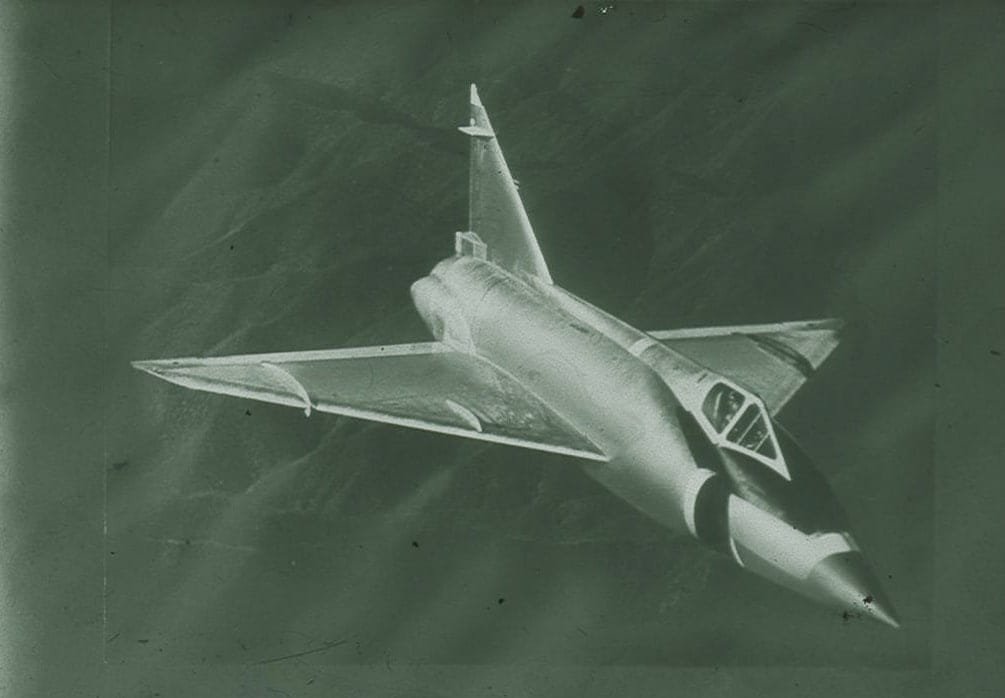 prototype F-102 Machete aircraft in US Navy recognition slide