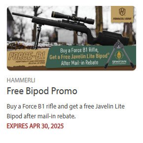 hammerli rifle free bipod rebate