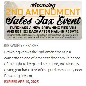 browning april rifle rebate