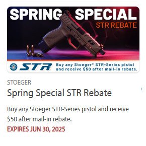 stoeger str pistol rebate