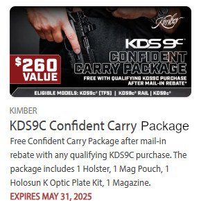 kimber kds9c pistol rebate