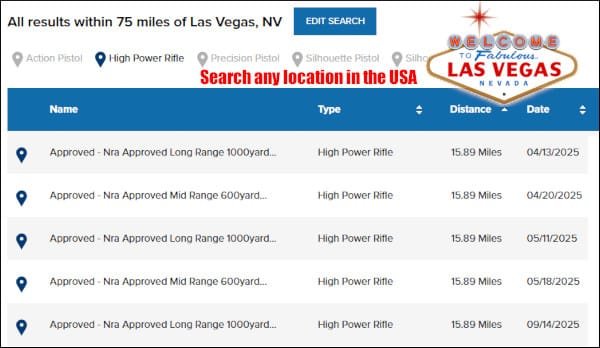 shooting sports event calendar ssusa.org las vegas nra map search