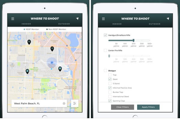 where to shoot mobile app nssf range locator software