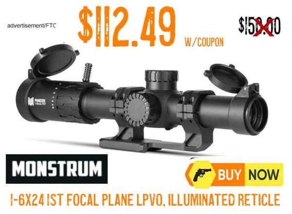 Monstrum Panzer 1-6x First Focal Plane LPVO Rifle Scope lowest price may2025