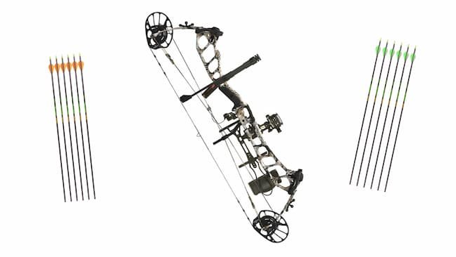 compound bow with 2 sets of arrows