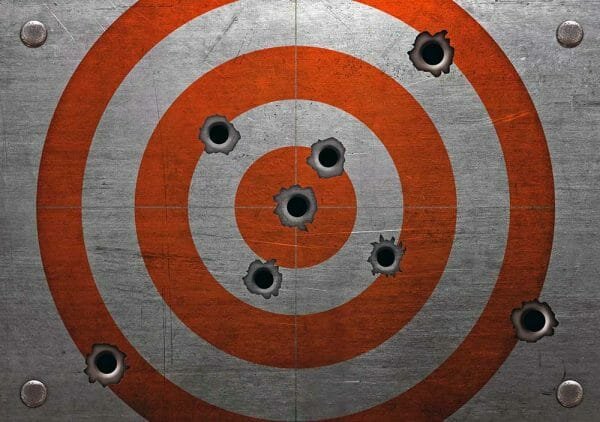 Target With Bullet Holes istock