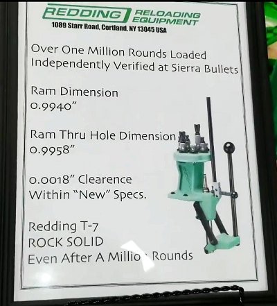Redding T-7 Turret reloading press ammo ammunition