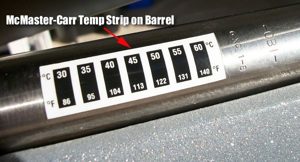 Barrel Heat Temp Temperature gauge strip McMaster Carr