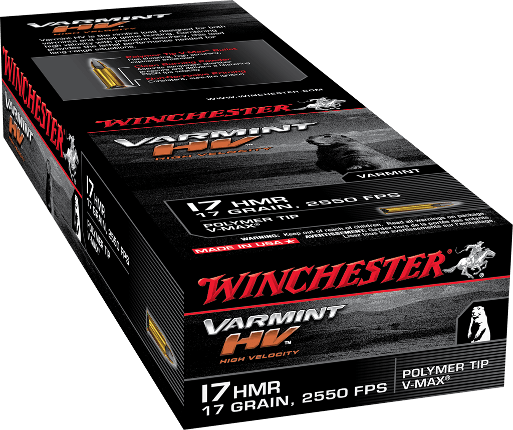 Winchester Varmint HV 17HMR 17gr Ammunition