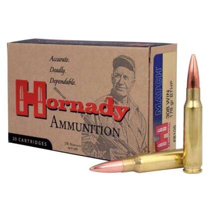 HORNADY Match 308 Win 178Gr BTHP Rifle Ammo 200 Rounds (8105)