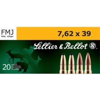 SELLIER & BELLOT 7.62x39 124Gr FMJ Rifle Ammo 500 Round Box (SB76239A)