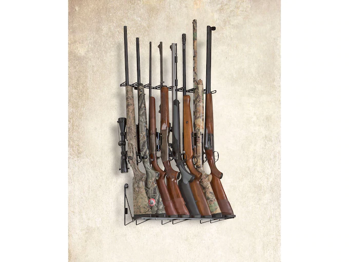 Rack'Em Racks 8 Rifle Wall Mounted Display Rifle Barrel Rest and Buttstock Tray 1 Rack'Em Racks 8 Rifle Wall Mounted Display Rifle Barrel Rest and Buttstock Tray