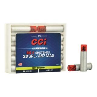CCI Big 4 Shotshell, .357 Magnum/.38 Special, 81 Grain, #4 Shot, 500 Rounds