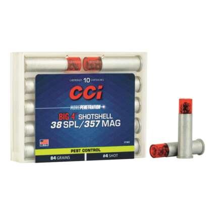 CCI Big 4 Shotshell, .357 Magnum/.38 Special, 81 Grain, #4 Shot, 500 Rounds
