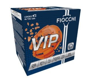 Fiocchi 28 Gauge Ammunition FI28VIP75 2-3/4 1200FPS 3/4oz #7.5 CASE 250 rounds