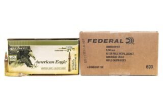 Federal American Eagle 5.56x45mm NATO M855 Ammo 62 Grain Green Tip FMJ 150 Round Pack [XM855BK150]