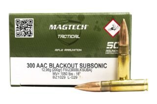 Magtech 300 AAC Blackout 200 grain FMJ Subsonic Ammunition, 500 Rounds [300BLKBSUBA]