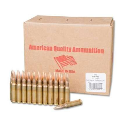 American Quality .308 Winchester Ammunition 500 Rounds FMJ 147 Grains