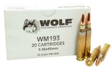 Wolf Gold 5.56mm M193 NATO Ammo 55 Grain Full Metal Jacket – WM193 500 Rounds