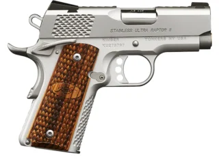 Kimber Stainless Ultra Raptor II Semi-Automatic Pistol 45 ACP 3" Barrel 7-Round Stainless Wood