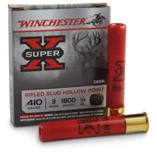 Winchester Super-X 410 Gauge 3″ 1/4 Oz Rifled Slugs 50 Rounds