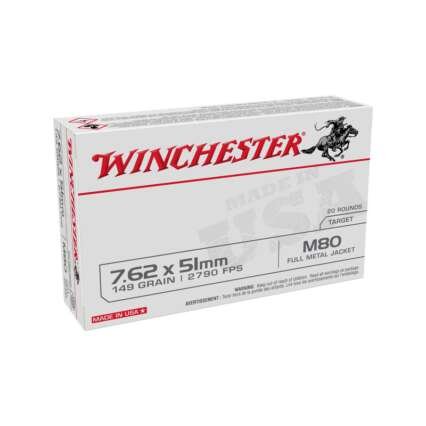 Winchester Lake City M80 .380/7.62 x 51mm NATO Ammunition 500 rounds 149 Grains FMJ
