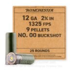 12 Gauge - 2-3/4" 9 Pellets 00 Buckshot - Winchester Military Grade - 250 Rounds - Image 2